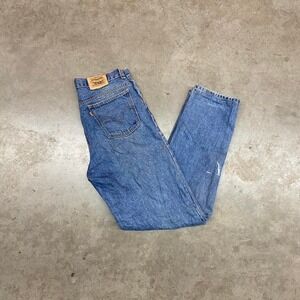 Vinatge 90s Levi's 505 Orange tab blue denim‎ jeans Size 34x34